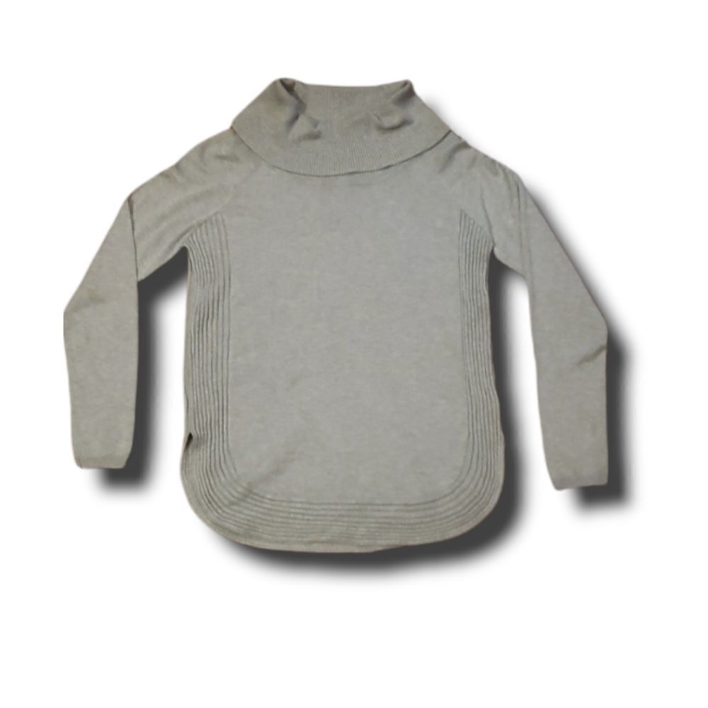 Lety & Me Ece Cowl Neck Curved Hem Pullover Sweater Grey XS New With‎ Tags